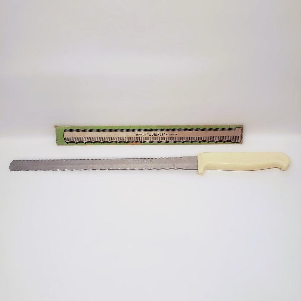 Vintage Quikut Quikkle USA Knife Frozen Food Saw Meat Stainless Steel 9" Blade